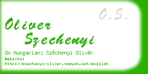 oliver szechenyi business card